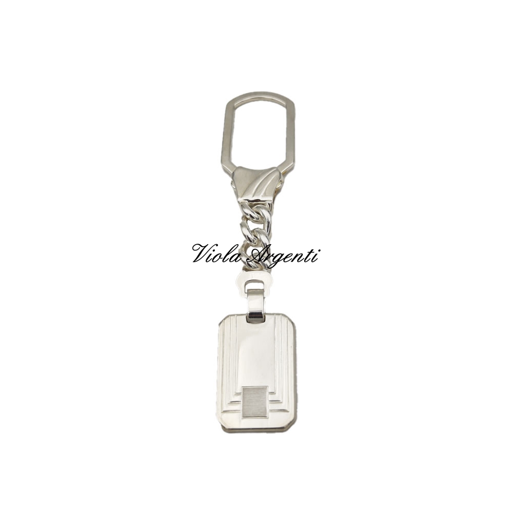 Rectangular stadium key ring di . Argento online