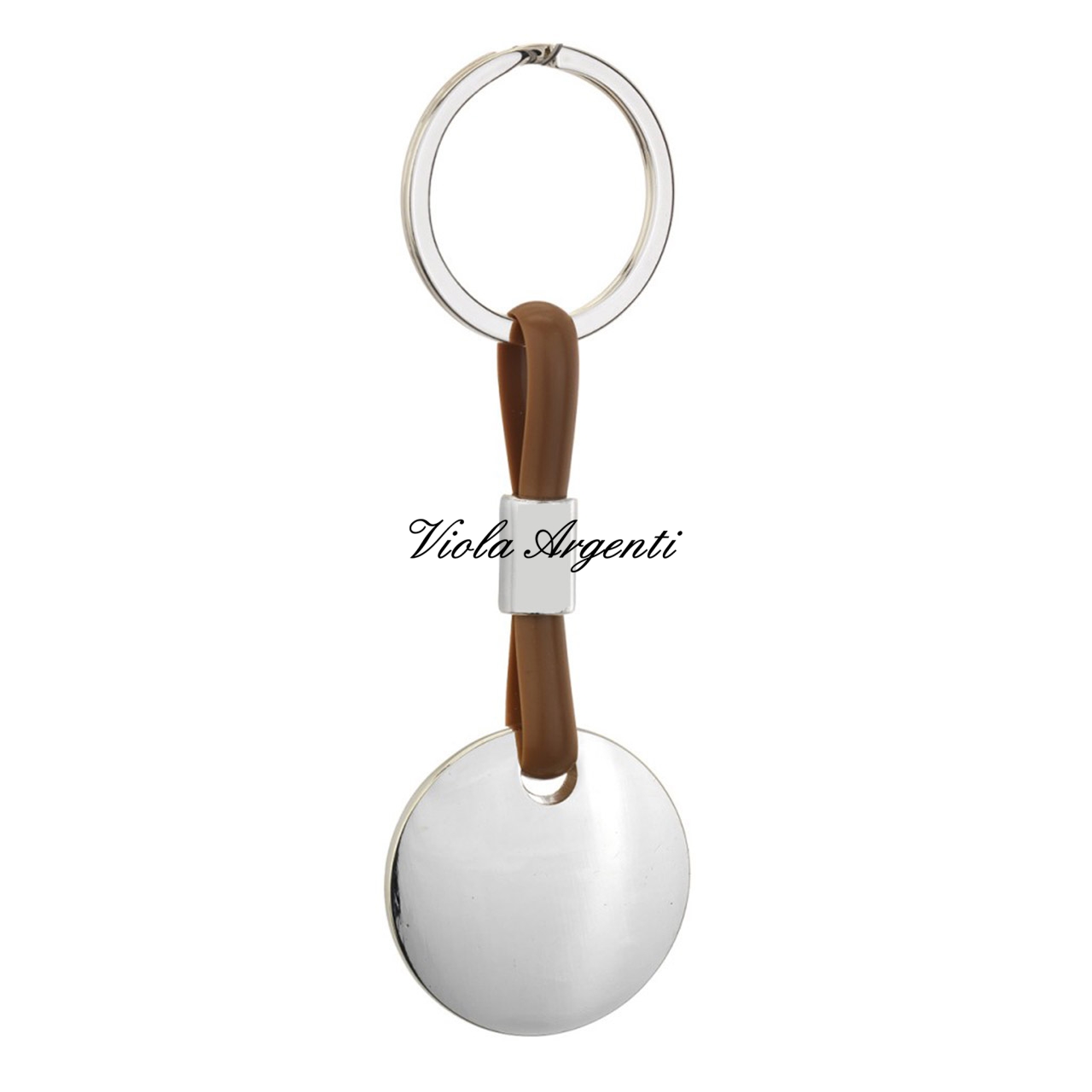 Silver-plated round key ring