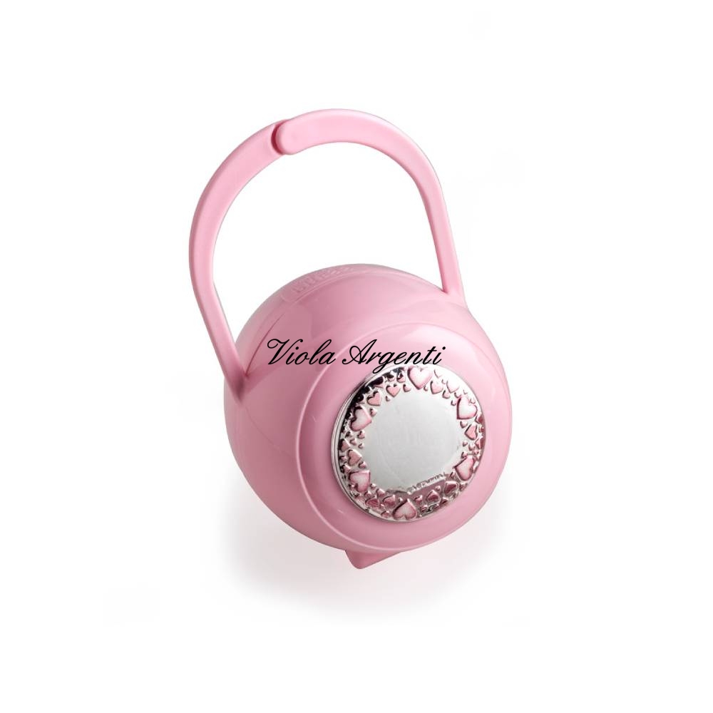 Pink pacifier holder with pliers