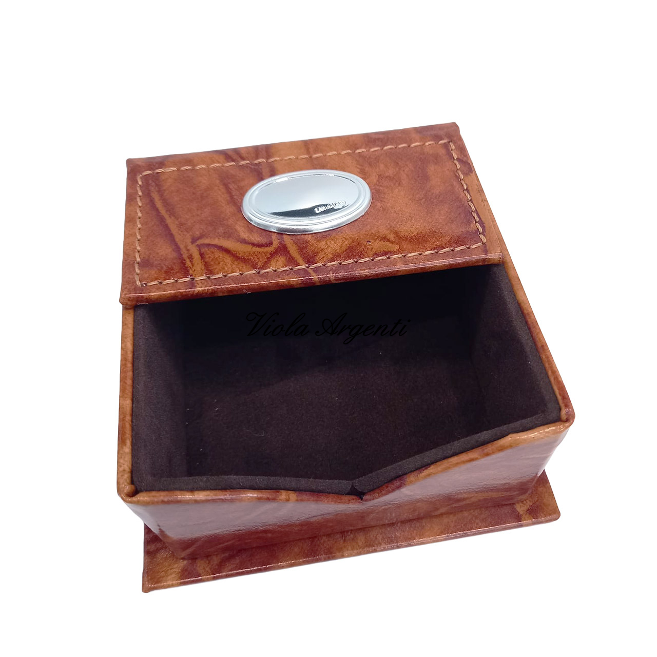 Portafoglietti in pelle marrone con insertoargentato di . Argento online