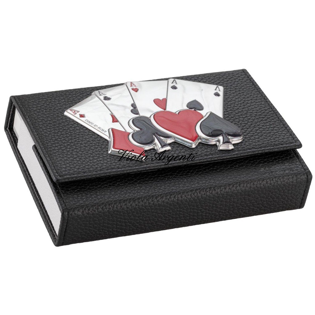 Custodia in Ecopelle per Carte da Gioco – Astuccio 2 mazzi nero