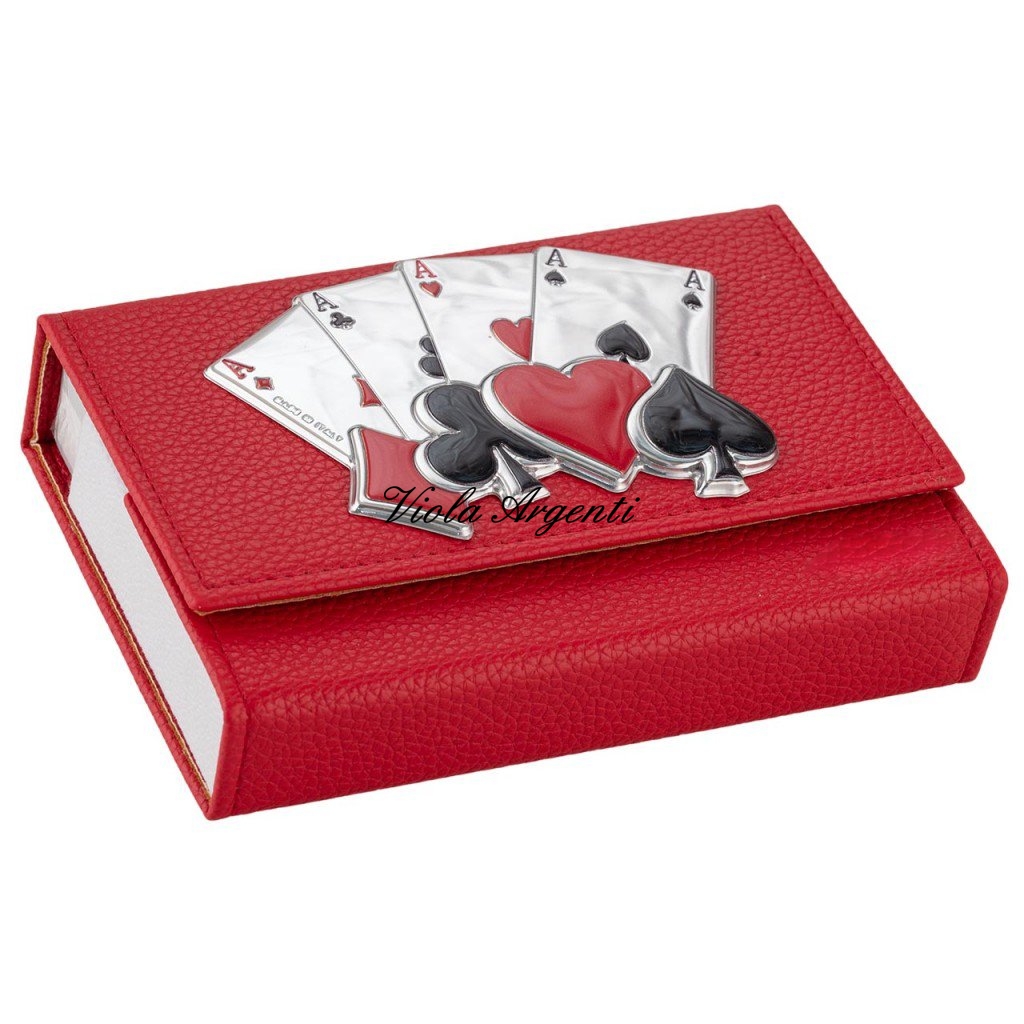 Custodia in Ecopelle per Carte da Gioco – Astuccio 2 mazzi rosso