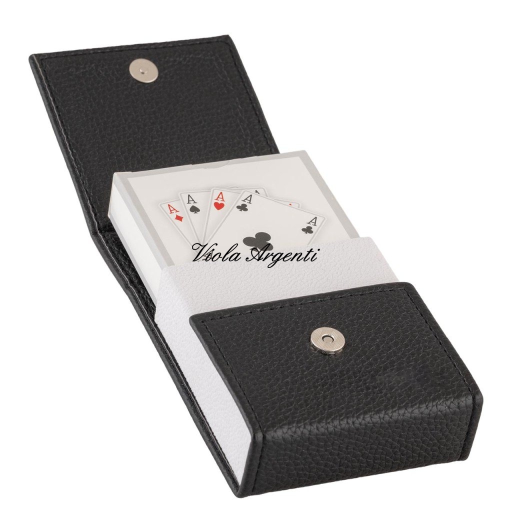 Custodia in Ecopelle per Carte da Gioco – Astuccio Singolo nero