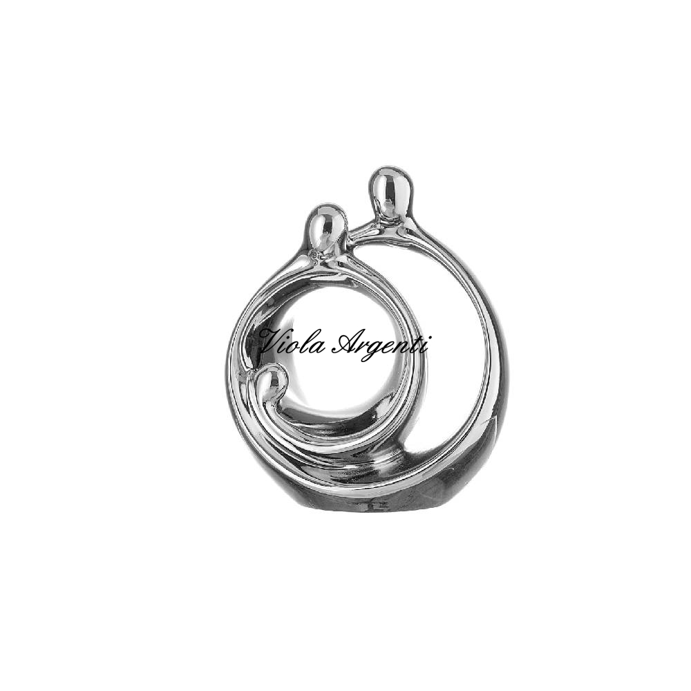 Presepe Design Moderno in Resina Argentata - 3