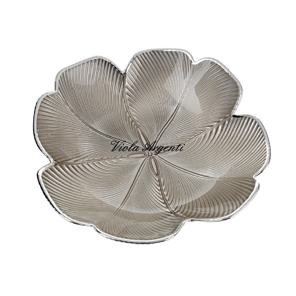 Four-leaf clover bowl with sand stripes di . Argento online