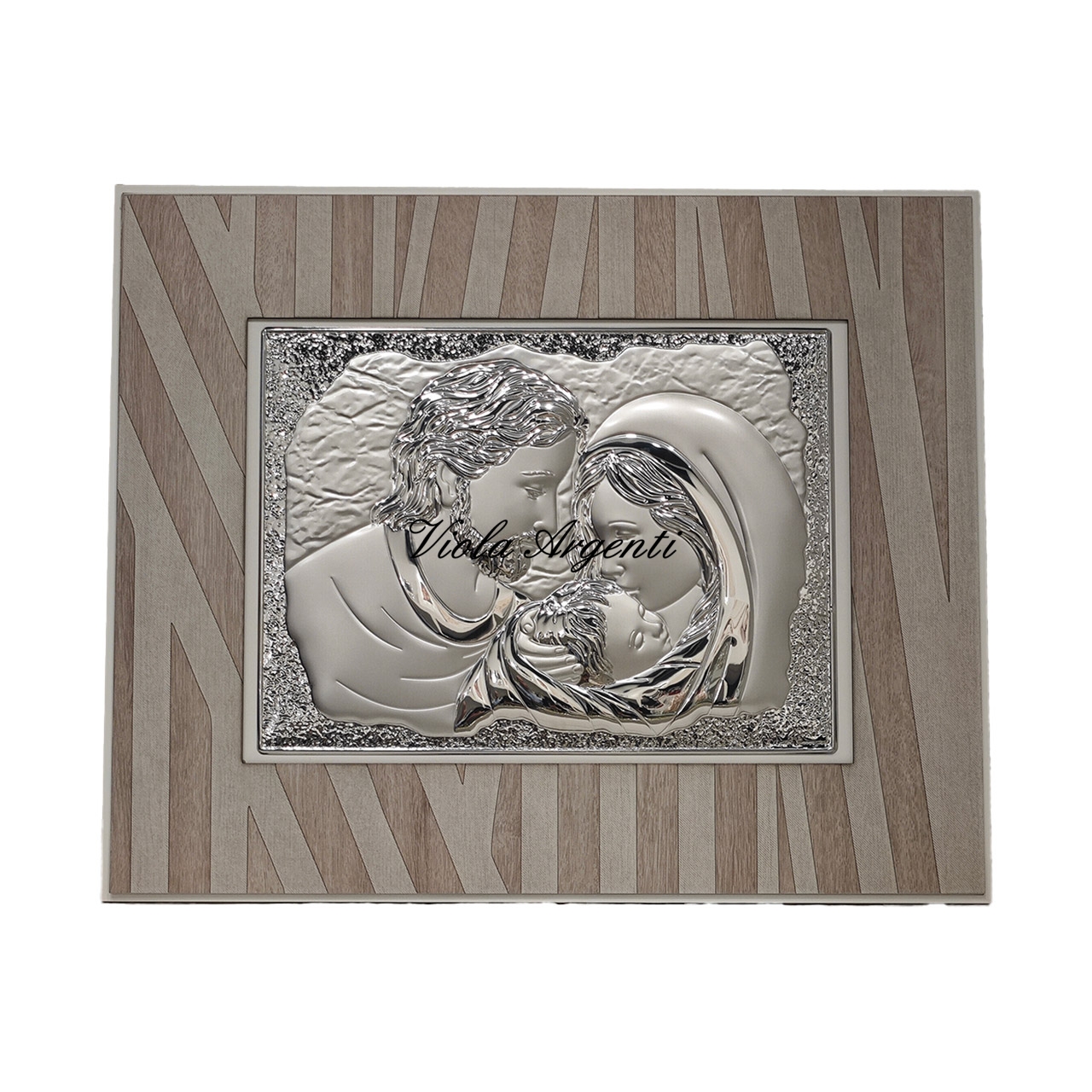 Silver-plated picture of the Holy Family
