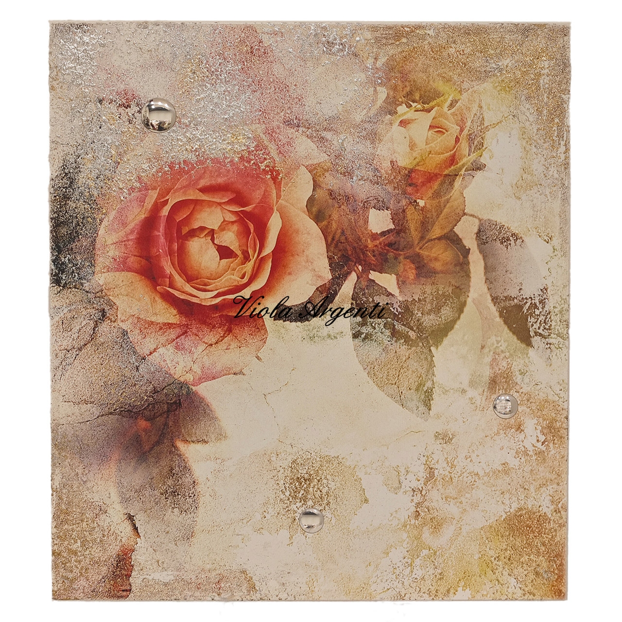 Quadro con rosa rossa di . Argento online