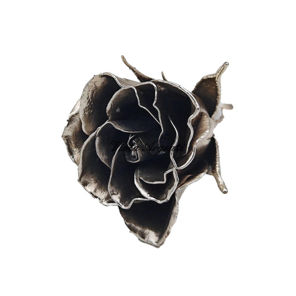 Natural rose with antiqued silver - 3