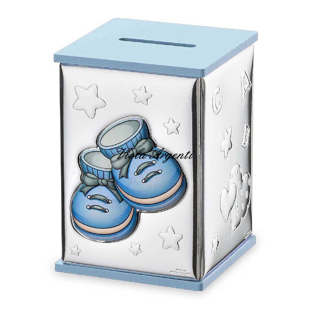 Baby piggy bank little shoes di Viola Argenti. Argento online