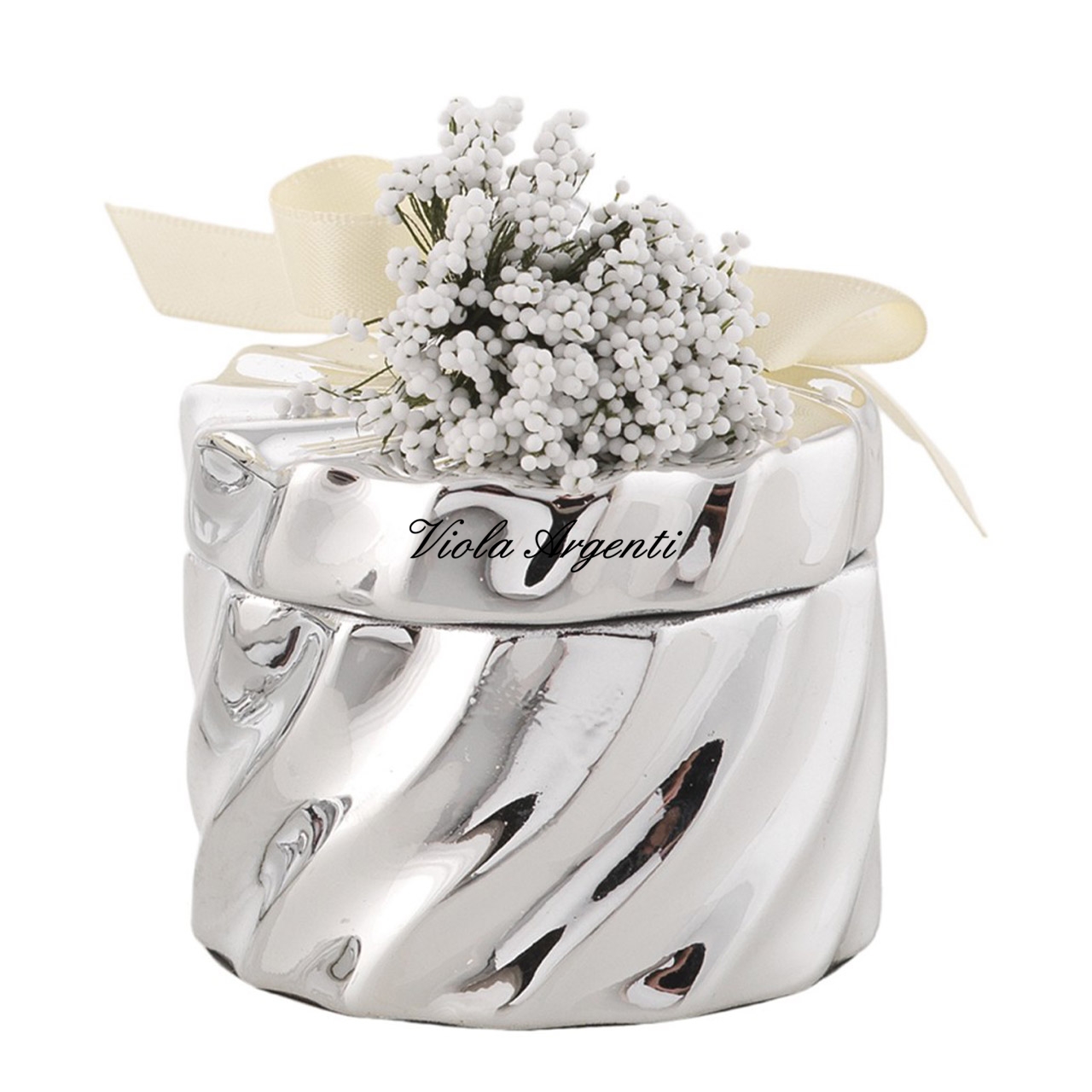 Silver-plated box with twist decoration