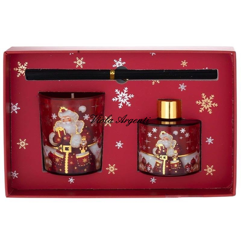Christmas Gift Box with Candle and Home Fragrance – Red Santa Claus Edition