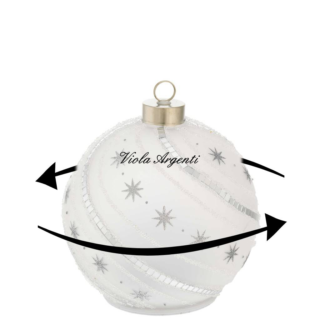 Rotating Glass Christmas Sphere with Silver Glitters