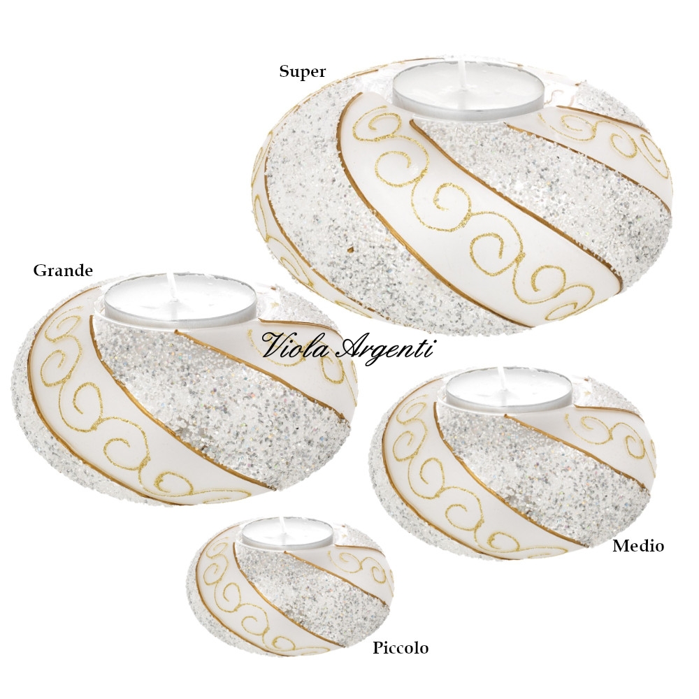Tealight a sfera ovale oro