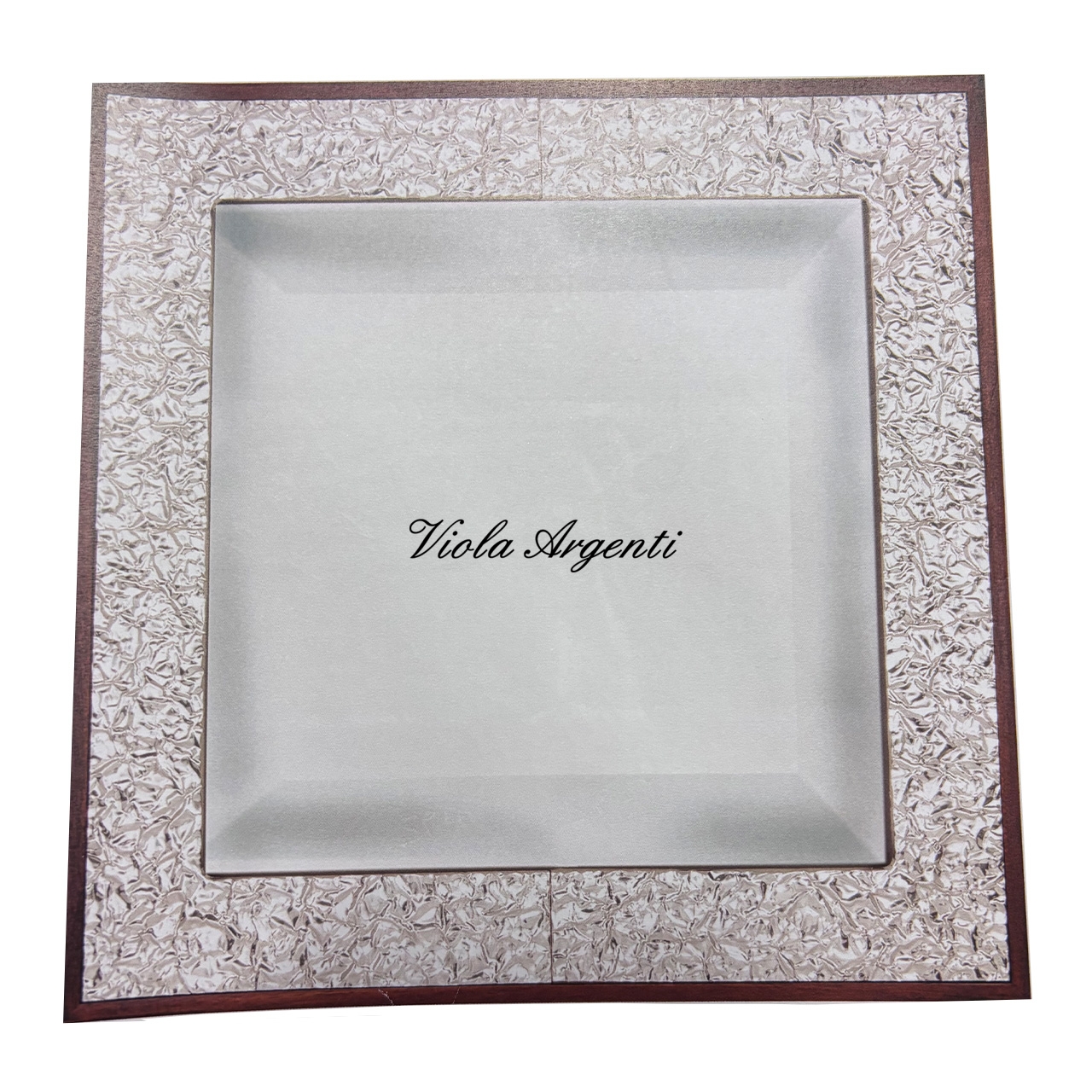 Decorated silver mirror