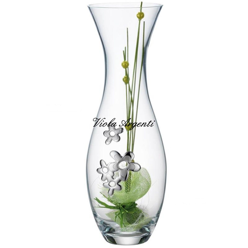 Tall vase with flowers di Viola Argenti. Argento online