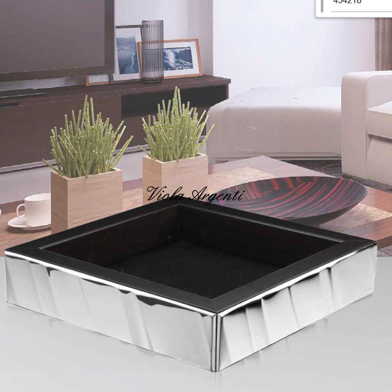 Vuotatasche moderno nero e argento