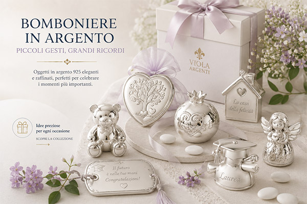 Bomboniere argento nascita battesimo comunione cresima